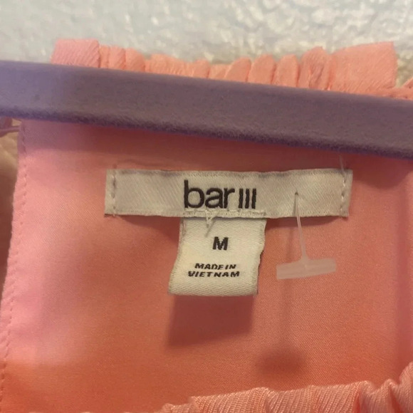 BAR III Women's Soft Pink Starfish Square-Neck Strappy Tie-Waist Mini Dress SZ M - Picture 7 of 8